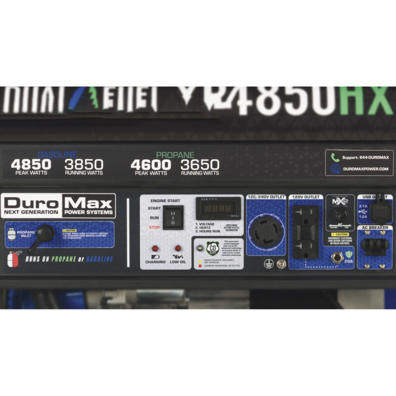 DuroMax Dual Fuel Generator with CO Alert 4850 Surge Watts5