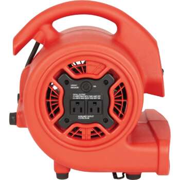 Ironton Mini Air Mover Carpet Floor Blower with Built In Outlet 1/8 HP