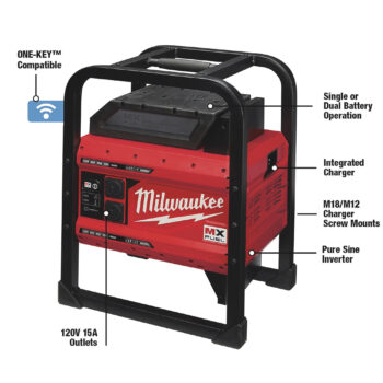 Milwaukee MX FUEL Carry On Power Supply Kit 3600 Peak Watts, Pure Sine Wave, 2 Batteries