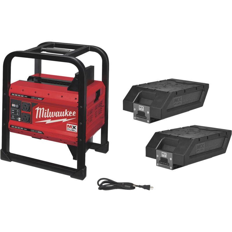 Milwaukee MX FUEL Carry On Power Supply Kit 3600 Peak Watts, Pure Sine Wave, 2 Batteries