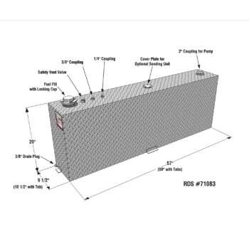 RDS Aluminum Transfer Fuel Tank 45Gallon Vertical Black Diamond Plate1