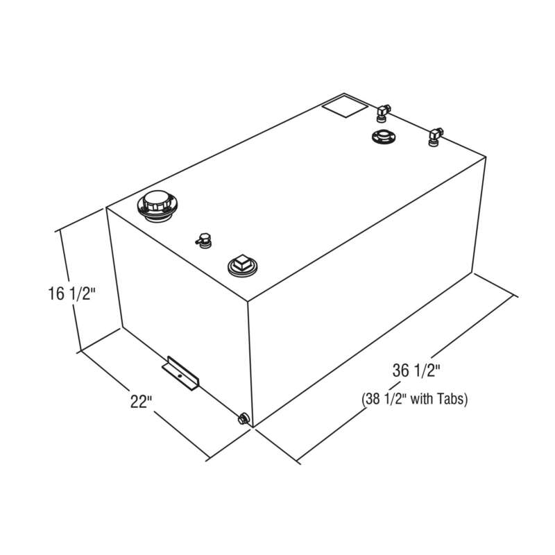 RDS Aluminum Transfer Fuel Tank 55 Gallon Rectangular Diamond Plate1