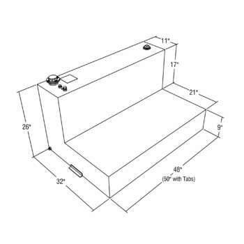 RDS Aluminum Transfer Fuel Tank 95Gallon L shaped Black Diamond Plate2