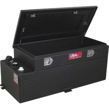 RDS Aluminum Transfer Fuel Tank Toolbox Combo 50 Gallon Rectangular Black Diamond Plate2