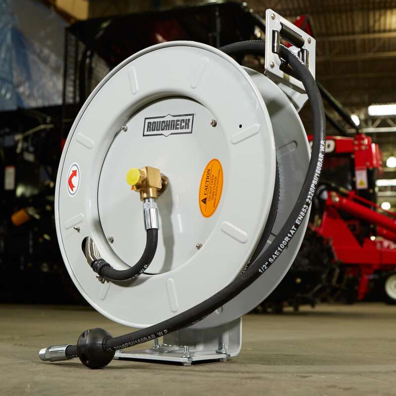 Roughneck Oil Hose Reel 1in x 50ft Hose 2000 PSI3