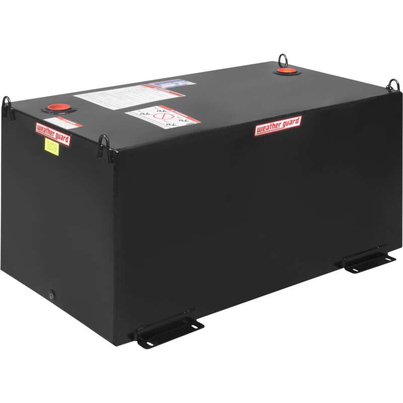 Weather Guard Rectangular Steel Diesel Fuel Transfer Tank 100 Gallon Gloss Black