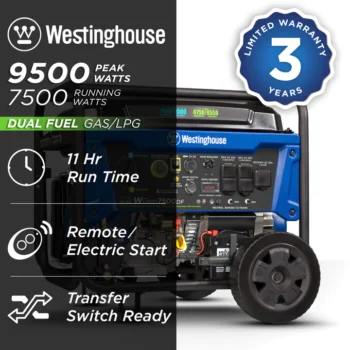 Westinghouse WGen7500DF Dual Fuel Portable Generator