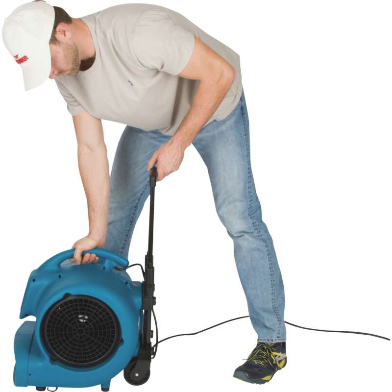 XPower 1 HP Air Mover Dryer with Wheels Xactimate Code WTRDRY 3,600 CFM