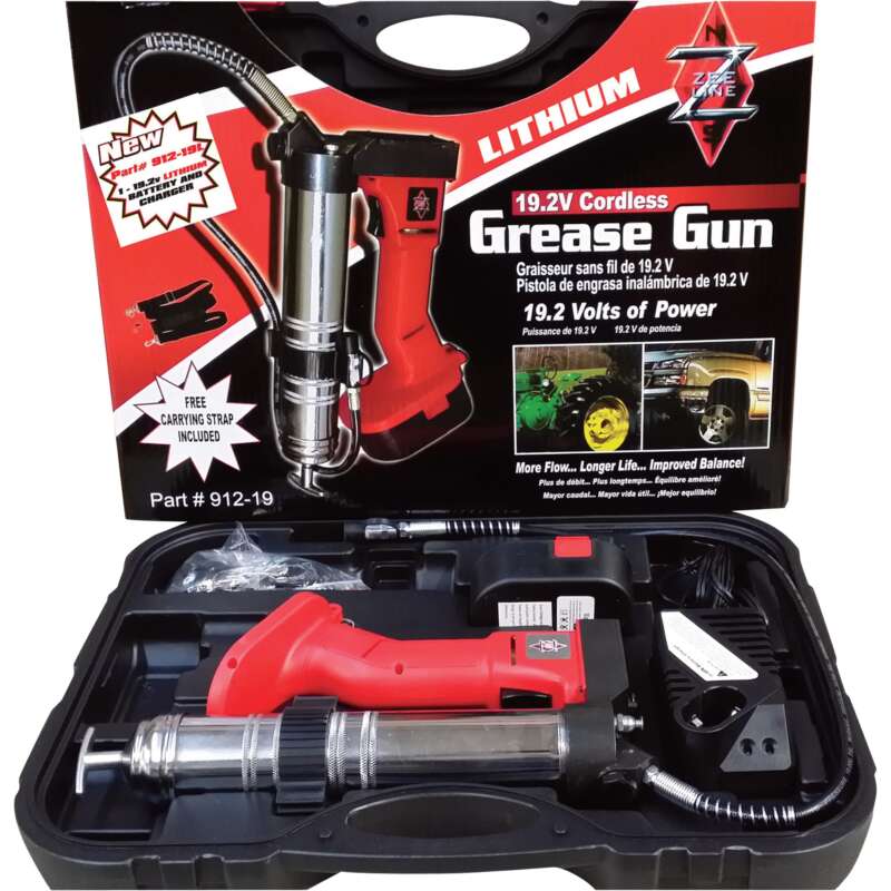 Zee Line Cordless Grease Gun Kit 19.2 Volt 8500 PSI 1 Battery