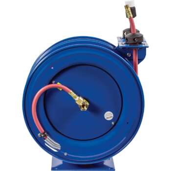 Coxreels Combo Air and Electric Hose Reel with Outlet Attachment With 3/8in x 50f PVC Hose Max 300 PSI