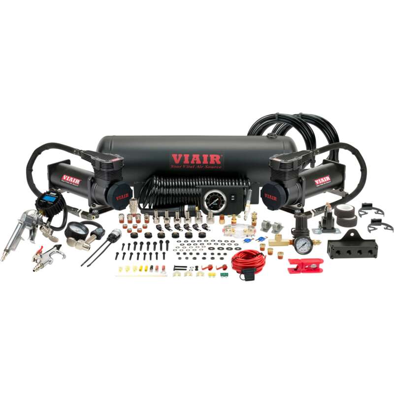 Viair Dual Onboard 12 Volt Tire Inflator Air Compressor System 2.5Gallon Tank Black