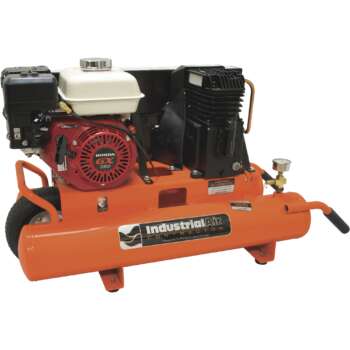Industrial Air Contractor Wheelbarrow Gas Powered Air Compressor Honda GX160 OHV Engine 8 Gallon 155 PSI
