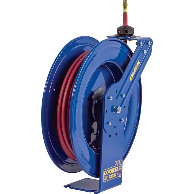 Coxreels Heavy Duty Safety Air Water Hose Reel With 3/8in x 75ft PVC Hose Max 300 PSI