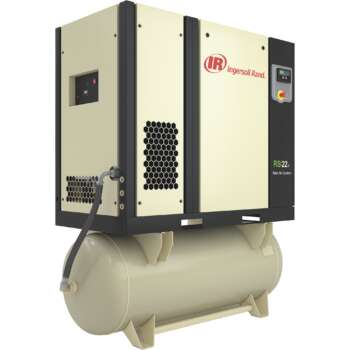 Ingersoll Rand Next Generation R Series Oil Flooded Rotary Screw Air Compressor With Integrated Air Dryer 25 HP 120 Gallon Horizontal