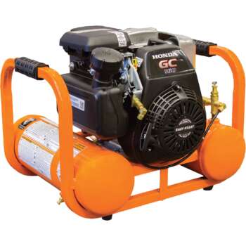 Industrial Air Contractor Gas Powered Pontoon Air Compressor 4.6 HP Honda OHC Engine 4 Gallon 155 PSI