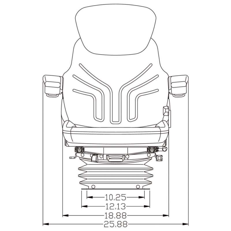 Original Grammer Multi Adjust Air Suspension Tractor Seat Black