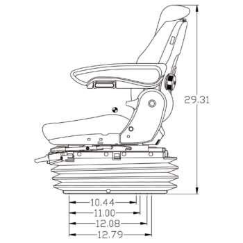 Original Grammer Multi Adjust Air Suspension Tractor Seat Black