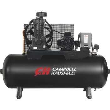 Campbell Hausfeld Two Stage Air Compressor 5 HP 208 230/460 Volt 3 Phase 80 Gallon Horizontal 16.6 CFM 175 PSI