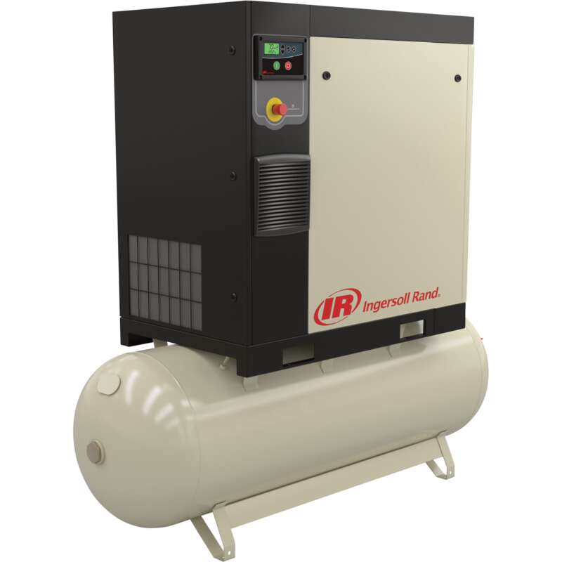 Ingersoll Rand Rotary Screw Compressor 15 HP 460 Volt 3Phase 56.1 CFM 125 PSI 80Gallon Tank