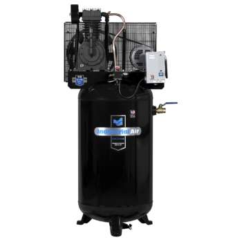 Industrial Air 80 Gallon Vertical Two Stage 5 HP 3 Phase Horsepower 5.5 HP Air Tank Size 80 Gal Volts 230