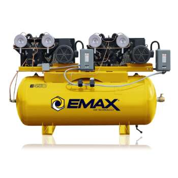 Emax Silent V4 3PH Horizontal Dual Piston Compressor Horsepower 10 HP Air Tank Size 240 Gal Volts 230 460