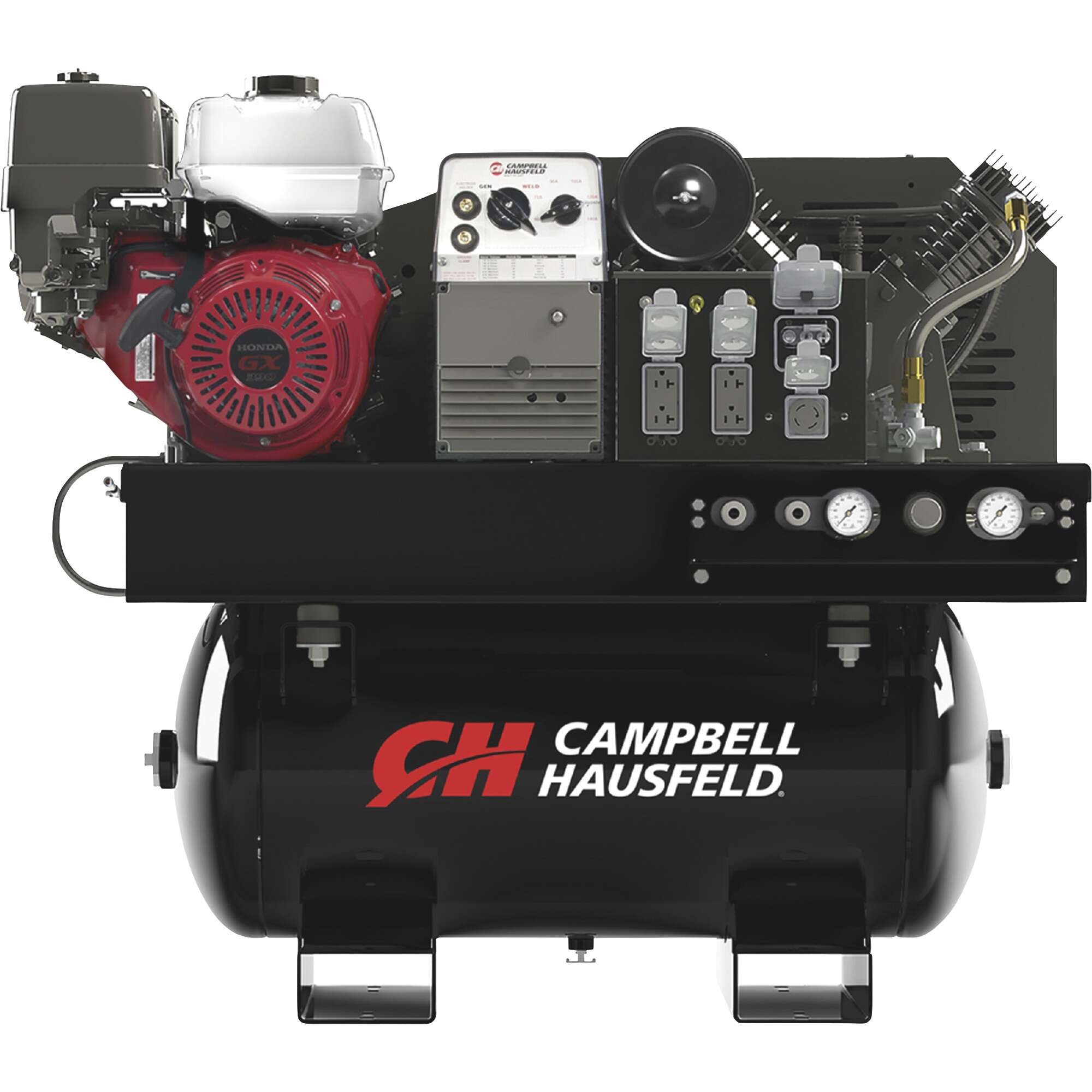 Campbell Hausfeld 3 in 1 Gas-Powered Air Compressor Generator Welder Honda GX390 Engine 30 Gallon Tank