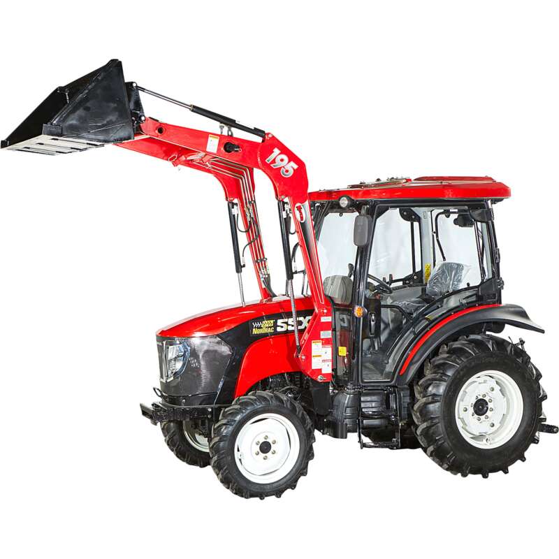 DEMO wHours NorTrac 55XTC Tractor with Cab Front End Loader and Ag Tires 57 HP 4 Wheel Drive