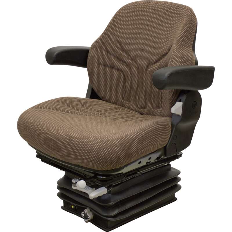 Grammer Brand John Deere Series Mechanical Reclining Seat and Mechanical Suspension Combo Fits John Deere 30 Early Series 285Lb Capacity Brown