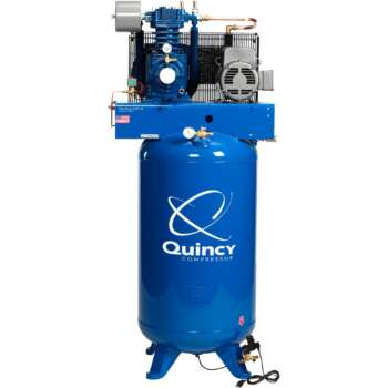 Quincy QP MAX Pressure Lubricated Reciprocating Air Compressor 5 HP 460 Volt 3 Phase 80 Gallon Vertical