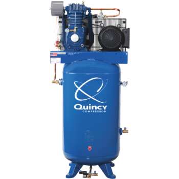 Quincy QP MAX Pressure Lubricated Reciprocating Air Compressor 7.5 HP 230 Volt 1 Phase 80 Gallon Vertical