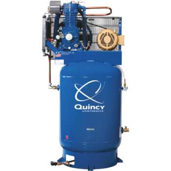 Quincy QP MAX Pressure Lubricated Reciprocating Air Compressor 10 HP 200 Volt 3 Phase 120 Gallon Vertical