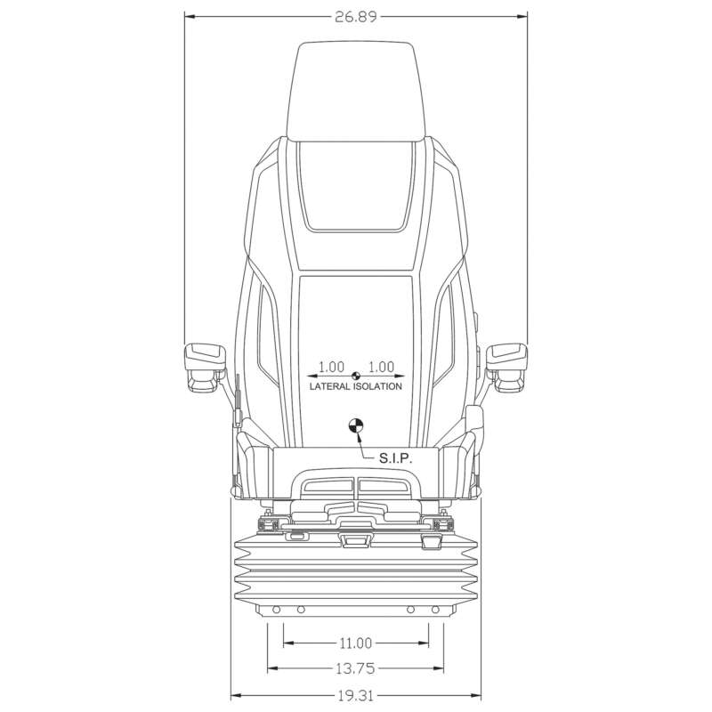 K&M Uni Pro High Back Air Suspension Seat with 24 Volt Compressor