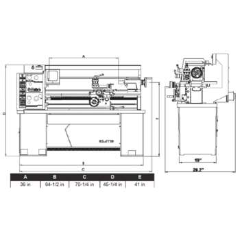 JET Elite Metal Lathe with ACU RITE 203 DRO with CSS Taper Attachment and Collet Closer 13in x 40in2