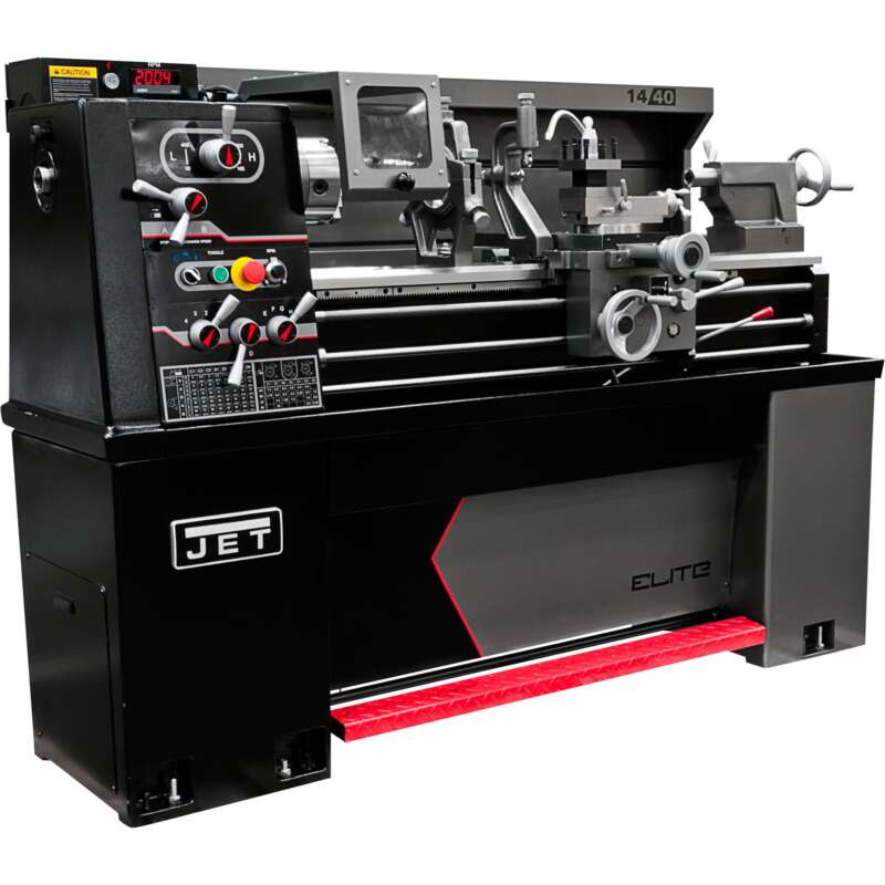 JET Elite Metal Lathe with ACU RITE 303 DRO with CSS Taper Attachment and Collet Closer 13in x 40in