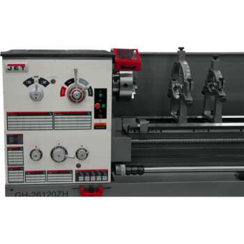 JET ZH Series 4 1 8in Spindle Bore Lathe with Acu Rite 203 DRO and Taper Attachment 26in x 120in