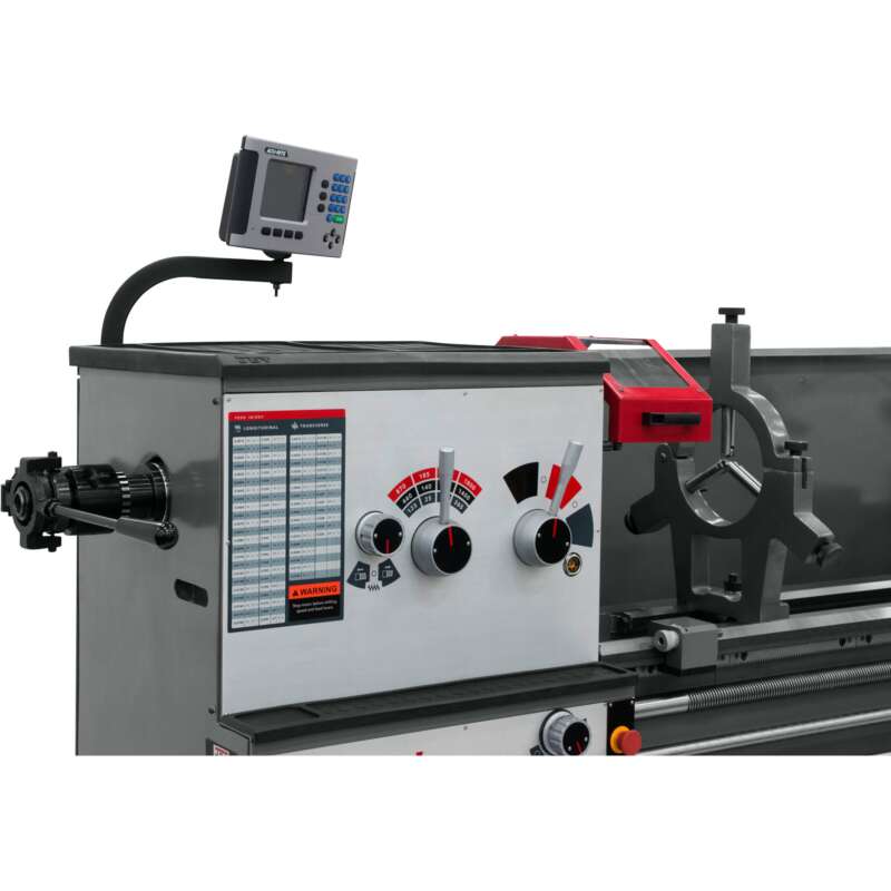 JET ZX Series Large Spindle Bore Lathe with Acu Rite 203 DRO Taper Attachment and Collet Closer 18in x 80in