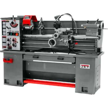 JET ZX Series Large Spindle Bore Lathe with Acu Rite 203 DRO with Taper Attachment and Collet Closer 14in x 40in