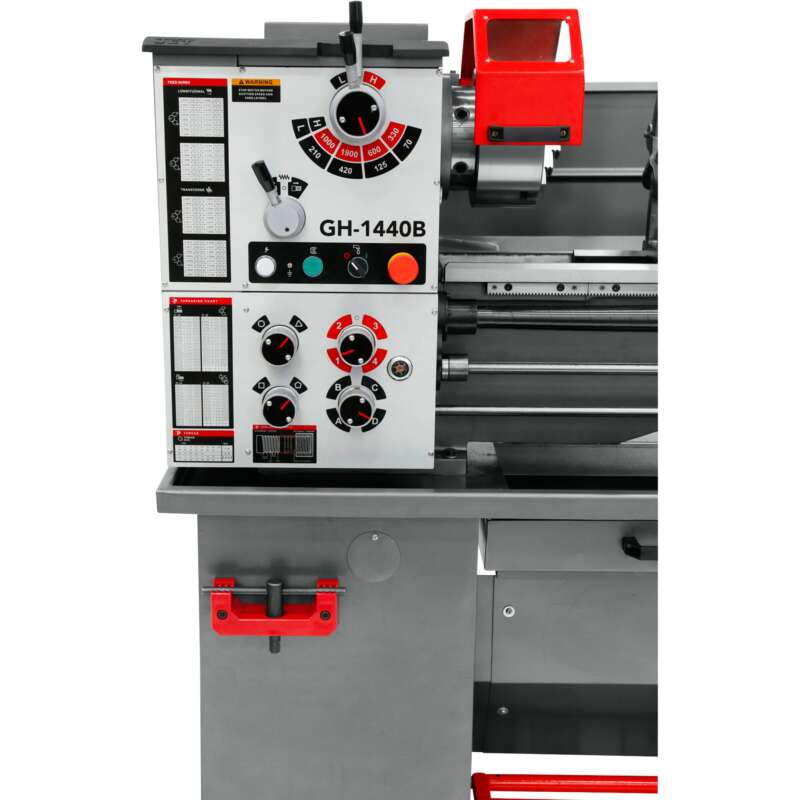 JET ZX Series Large Spindle Bore Lathe with Acu Rite 203 DRO with Taper Attachment and Collet Closer 14in x 40in