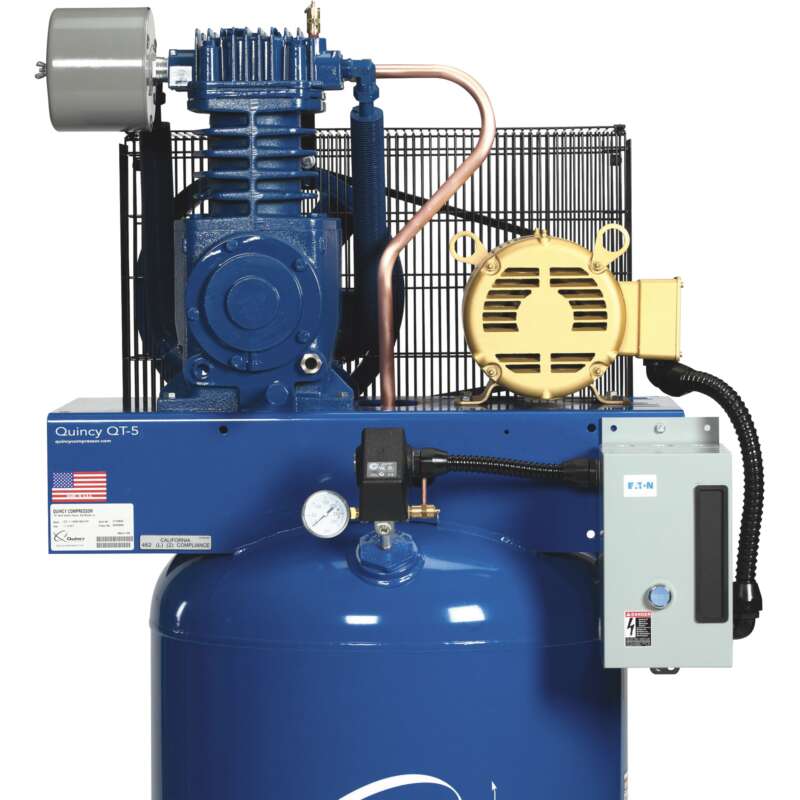 Quincy QT 5 Splash Lubricated Reciprocating Air Compressor 5 HP 230 Volt 3 Phase 80 Gallon Vertical2