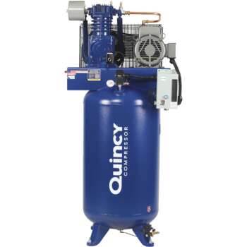 Quincy QT 7.5 Splash Lubricated Reciprocating Air Compressor with MAX Package 7.5 HP 230 Volt 1 Phase 80 Gallon Vertical