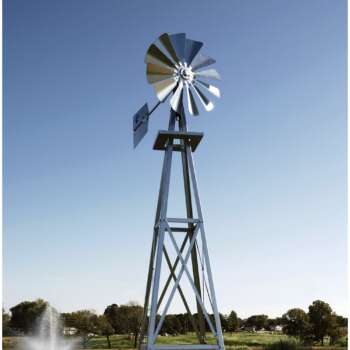 Outdoor Water Solutions Ornamental Garden Windmill 8ft 3in H Galvanized Finish