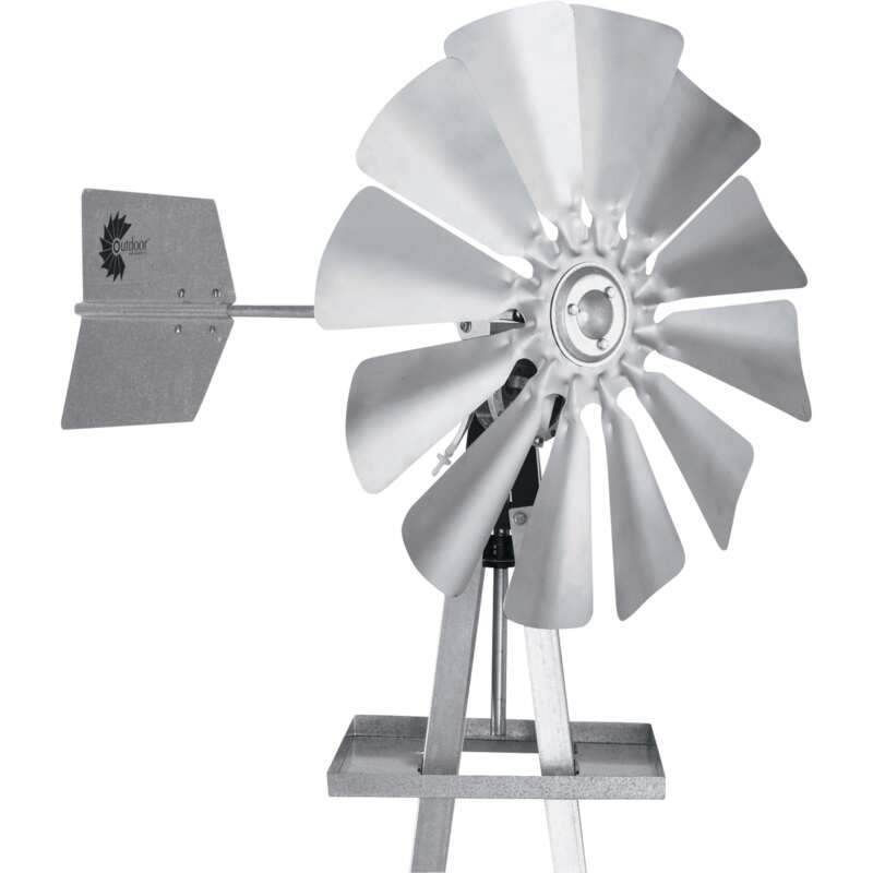 Outdoor Water Solutions Ornamental Garden Windmill 8ft 3in H Galvanized Finish