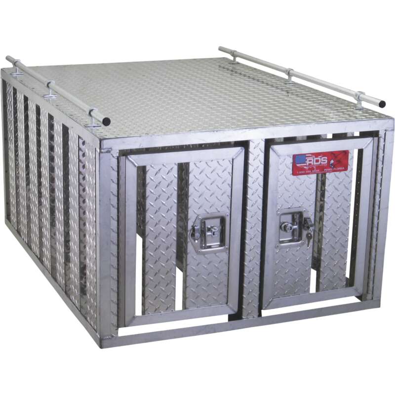 RDS Southern Style 2 Door Diamond Plate Dog Box without Floor