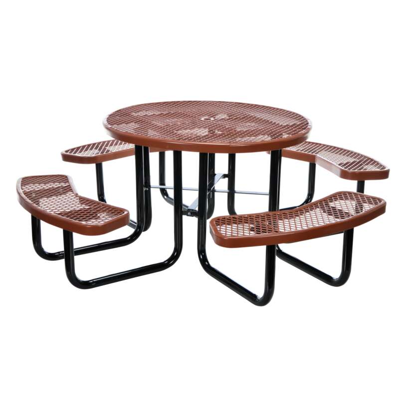 Vestil Round Picnic Table Table Shape Round Primary Color Brown Height 29 in