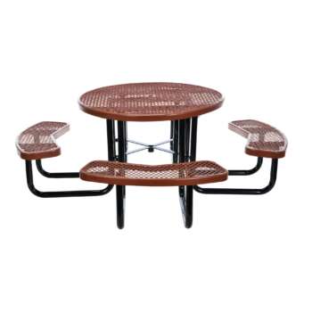 Vestil Round Picnic Table Table Shape Round Primary Color Brown Height 29 in