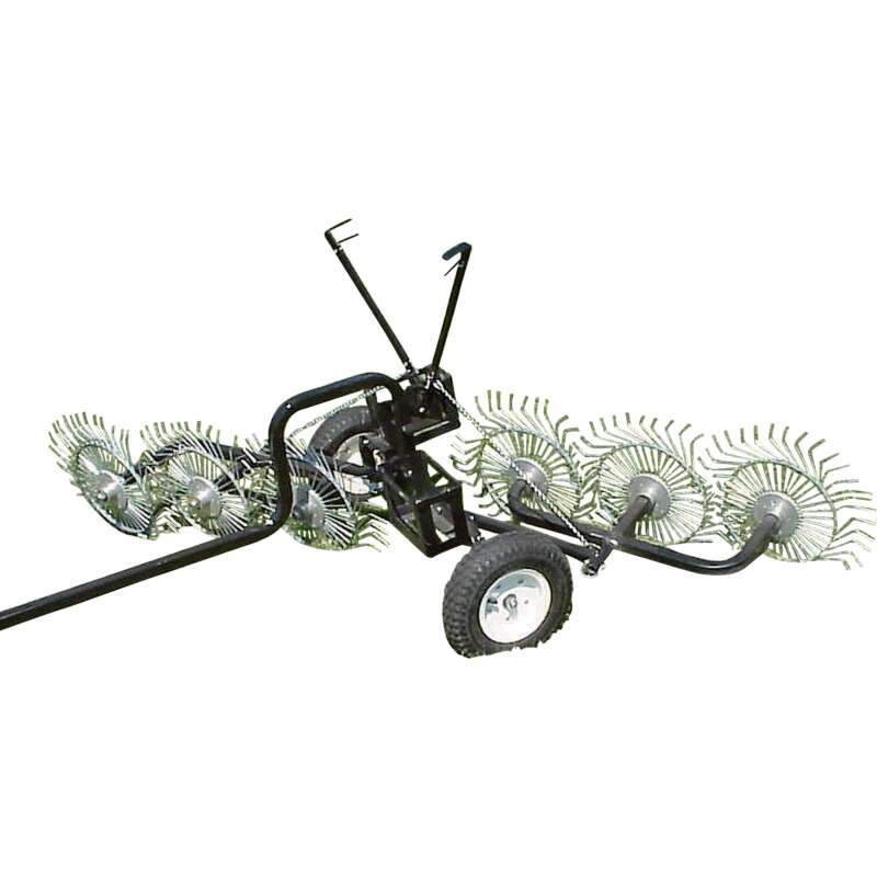 Strongway Inline Acreage Rake 55inW 6 Tine Reels