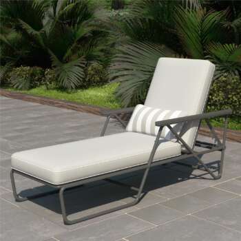 Novogratz Connie Outdoor Chaise Lounge Gray Primary Color Gray Material Steel Width 22 in