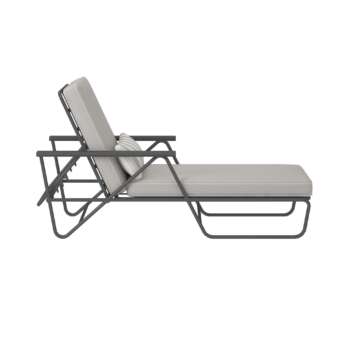 Novogratz Connie Outdoor Chaise Lounge Gray Primary Color Gray Material Steel Width 22 in