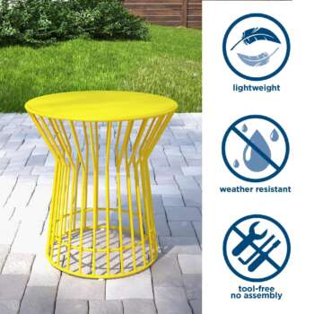 Novogratz Roberta Outdoor Indoor Rocker Set 3 Pc Yellow Pieces qty 3 Primary Color Yellow Seating Capacity 2