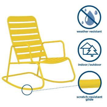 Novogratz Roberta Outdoor Indoor Rocker Set 3 Pc Yellow Pieces qty 3 Primary Color Yellow Seating Capacity 2